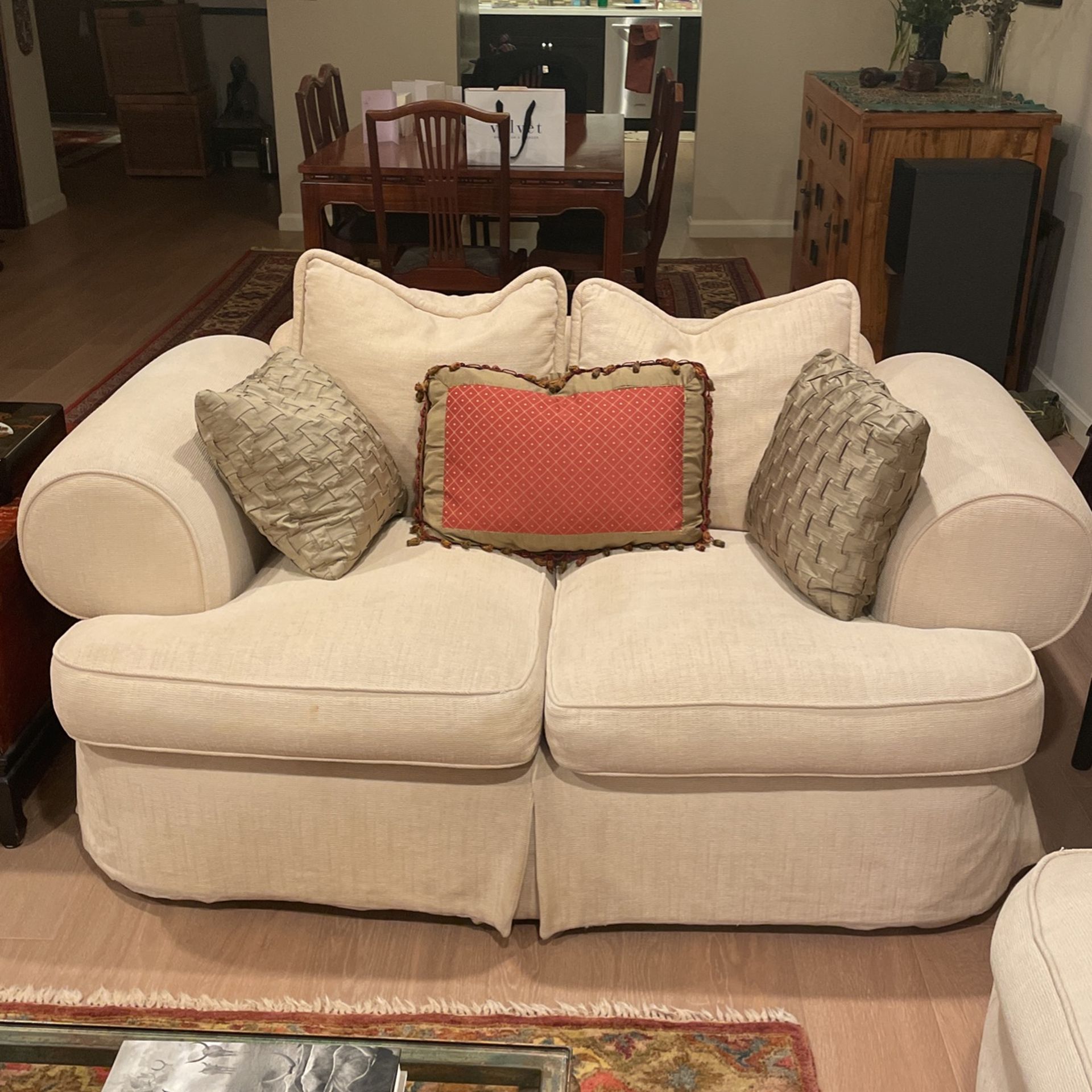 Love Seat Sofa 62 Inch Long Cream