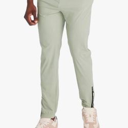 Men's Moss Green Lightweight Tricot Run Pants Zippered Leg Jogger All in Motion size M