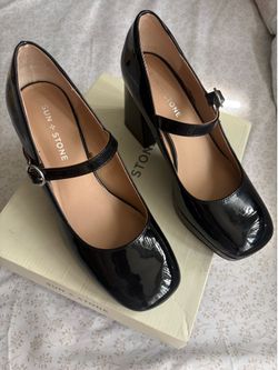 Sun + Stone Women’s Black Vaneciaa Platform Mary Jane