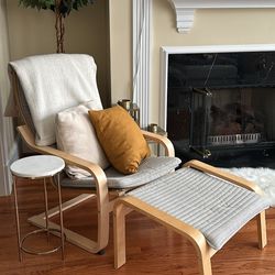 IKEA Poang Chair With ottoman 