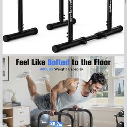 Sportsroyals Adjustable Dip Bar Station, Heavy Duty Parallette & Parallel Bars, 400LB