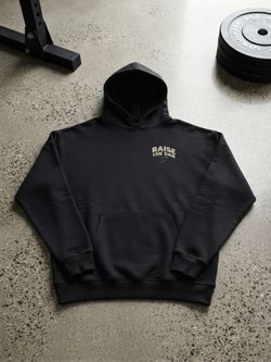 Gymshark "Raise The Bar" Oversized Graphic Hoodie – Washed Black – Men's Size Small