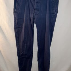 Mens 34x32 Slim Denim Co blue khaki pants dress khakis 