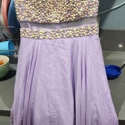 Lavender Dress With Beaded Top