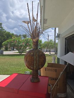 Unique vase with dried sticks