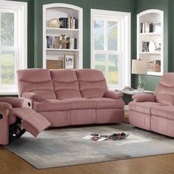 PINK 3 Pc Recliner ( TAKE IT HOME IN MONTHLY PAYMENT) NO DOWN PAYMENT NEEDED