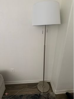 Modern Brushed Nickel Floor Lamp – Excellent Condition