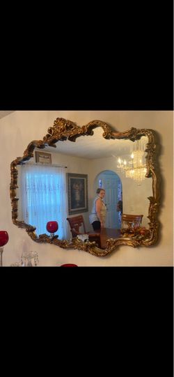 Large Gold Ornate Baroque Wall Mirror