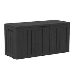 46 in. W x 18 in. D x 23 in. H Resin Outdoor Storage Cabinet 75 Gal. Lockable Deck Box Storage Bin brand new in box $75 G13