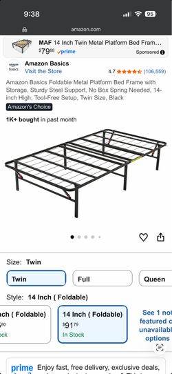 🌟NEW Foldable Bed frame Twin Cama de Plataforma (Have 2 if needed)