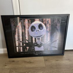 Framed Nightmare Before Christmas Photomosaic Poster
