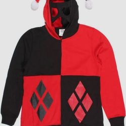 Six flags harlequin cosplay sweater hoodie mask size xl