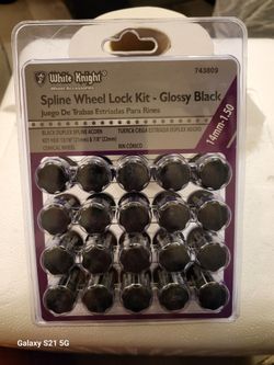 *~WHITE KNIGHT SPLINE WHEEL LOCK KIT - GLOSSY BLACK~*