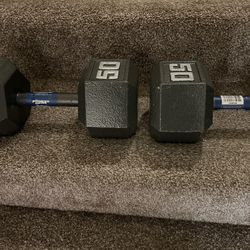 Dumbbells 50lbs 100lbs Total Weight And Bench 