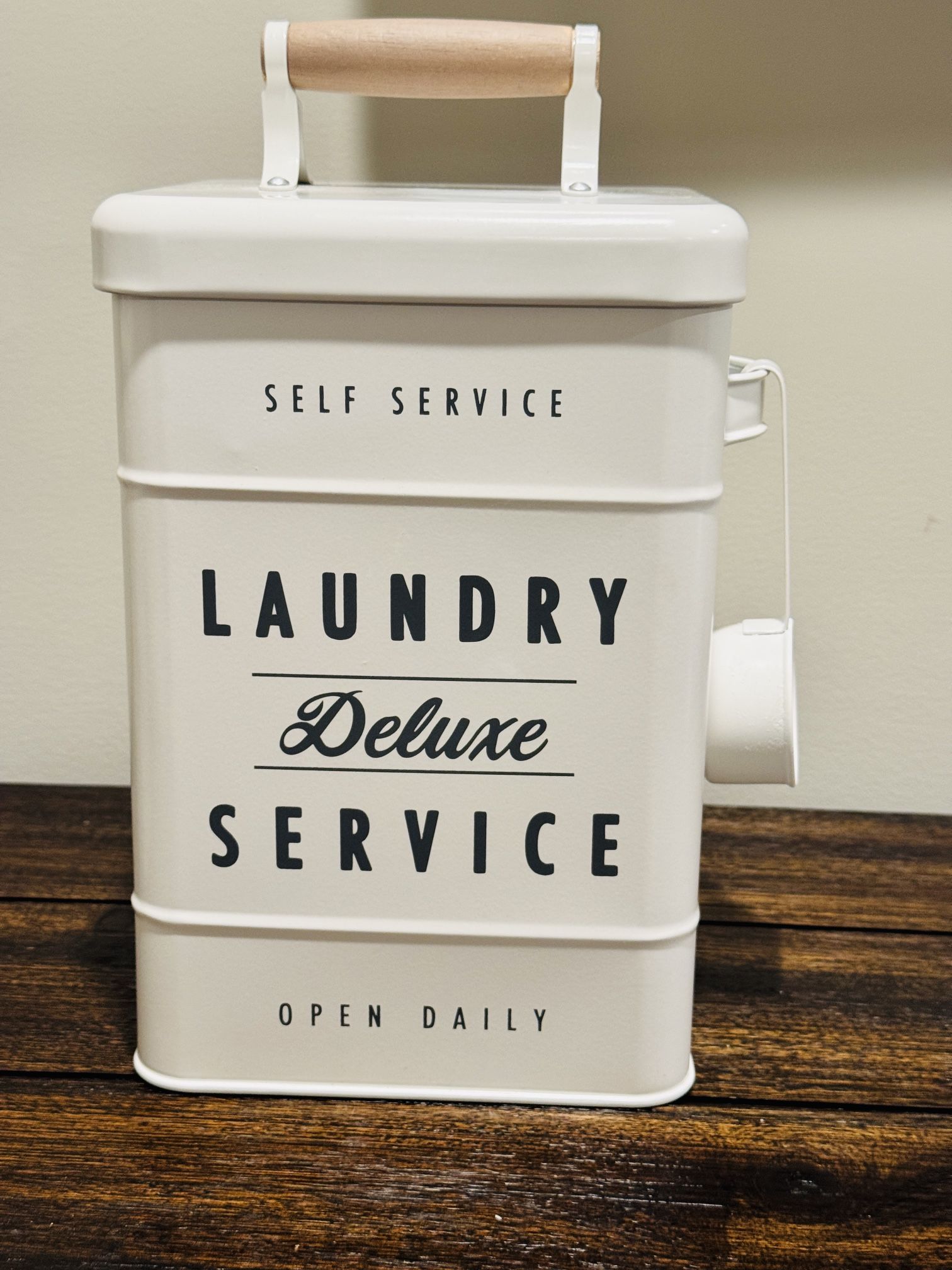 Set Of Two Laundry Storage Bins With One Spoon
