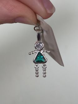 New- Sterling Silver Girl Charm