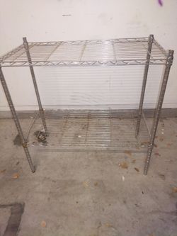 2-Tier Chrome Wire Shelving Unit