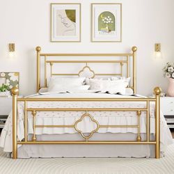 Full Size Gold Bed frame with Mattress