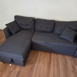 Medium Small Adjustable L-Sofa with Pull Out Bed