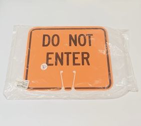 Do Not Enter 10.375” x 12.75” Traffic Cone Sign Cortina 03-550-DNEG ABS Plastic Orange NEW