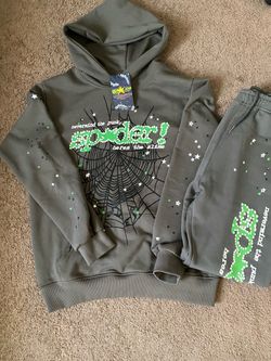 Sp5der Hoodie and Sweatpants Set Size medium