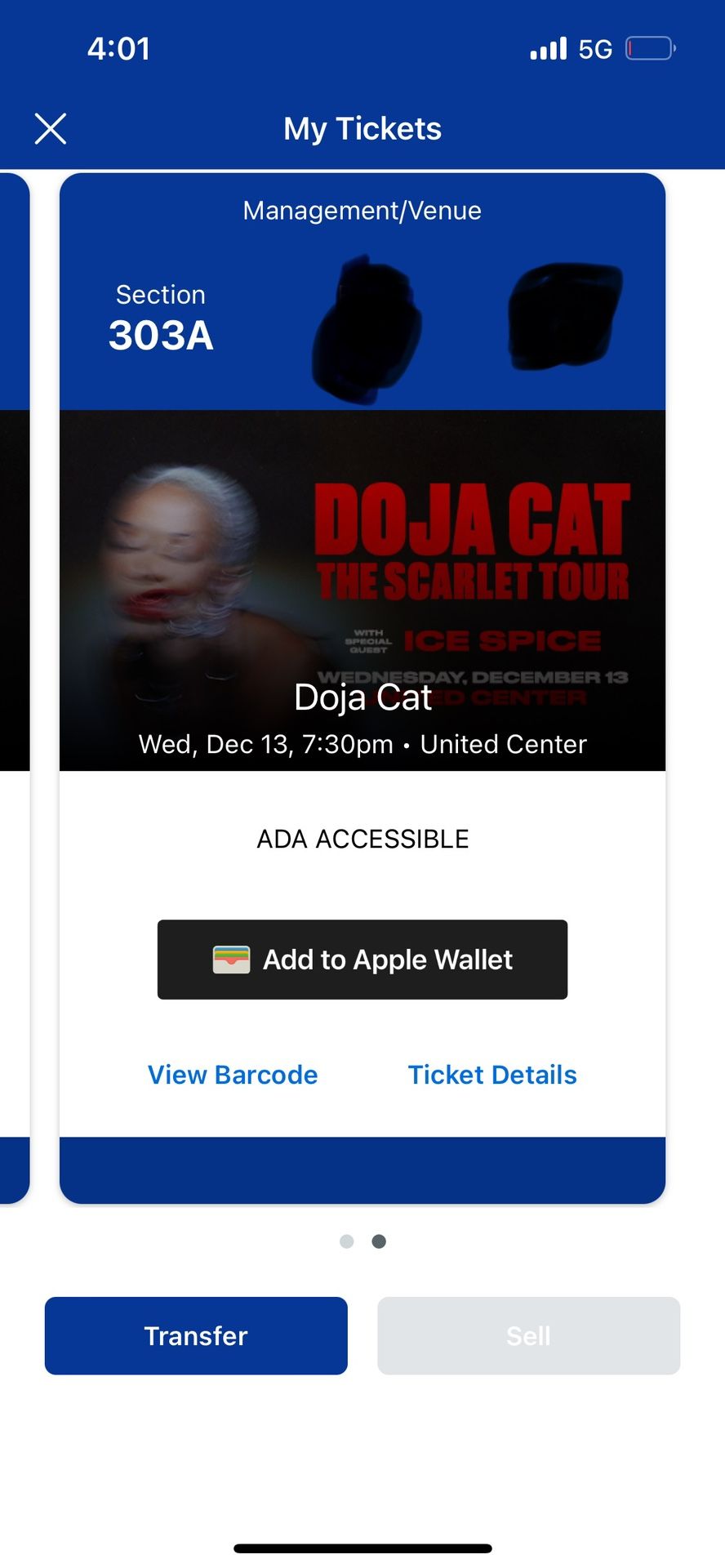 Two DOJA CAT Tickets 12/13