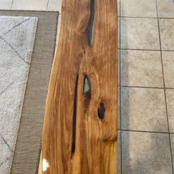 Cedar Live Edge Bench w/retro gold Legs