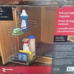 Richelieu 2-tier chrome Pull-Out Cabinet Organizer