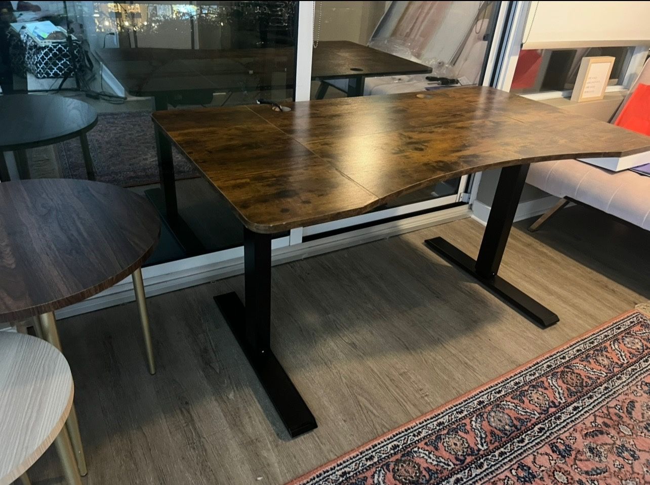 bilbil Electric Standing Desk 55 × 30 Inches, Height Adjustable Sit Stand Desk with Splice Board, Casters with Brake, Black