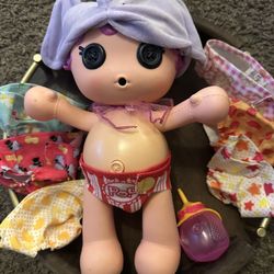 MGA 2014 LALALOOPSY BABIES DIAPER SURPRISE PEANUT BIG TOP DOLL WITH ACCESSORIES
