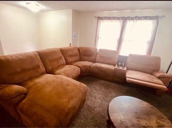 Large Tan Sectional Couch