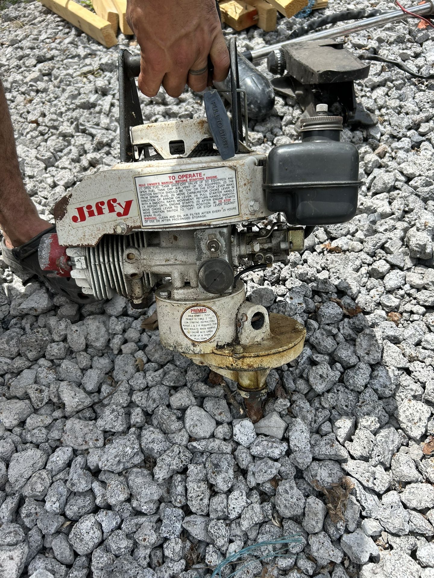 Tecumseh Engine Vintage Jiffy Model 30 Ice Auger Model 30 Jiffy