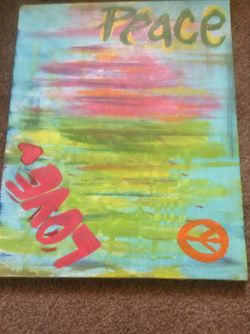 1960's throwback Handpainted on Canvas SALE THIS WEEK 1/2 OFF!! - $10 TOTAL