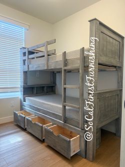New Twin Bunk Bed And Drawers With Mattress