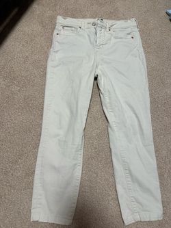 gap Cream High-Rise Straight Leg Jeans