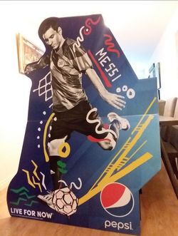 LIONEL MESSI OFFICIAL PEPSI STANDEE. 6 FEET IN HEIGHT