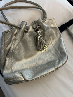 Michael Kors Silver Satchel Bag