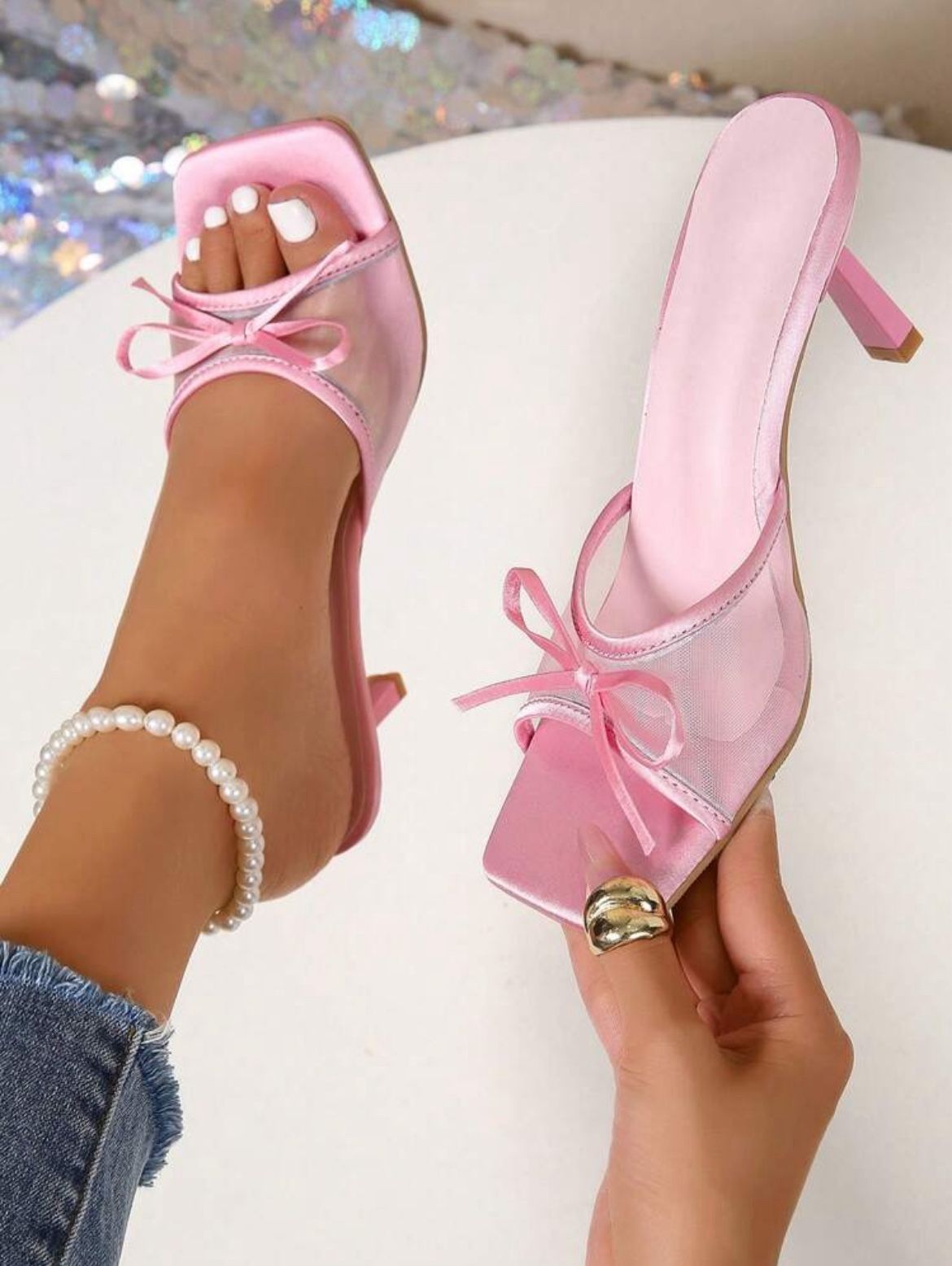 SHEIN Pink Chic Heels