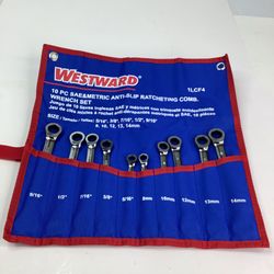 Westward 10 Pc Ratcheting Wrench Set