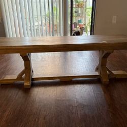 Gray Wooden Finish Bench (Doubles As Coffee Table)