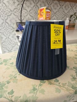 Now blue pleated  lamp shade