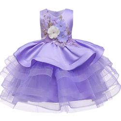 Brand New, Gorgeous Girl’s Flower Tutu Dress, color purple, size 4T 💜🌈