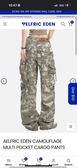 AELFRIC EDEN CAMOUFLAGE MULTI POCKET CARGO PANTS