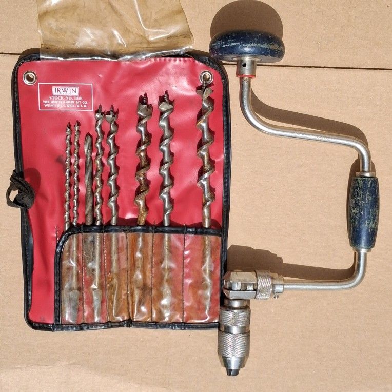 Stanley Handyman Ratcheting Bit Brace And Various Bits