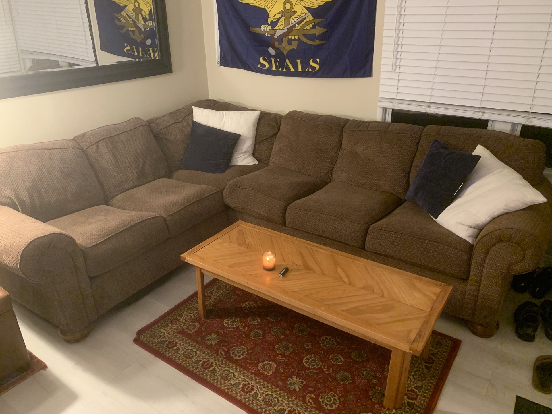Large Brown Sectional Couch