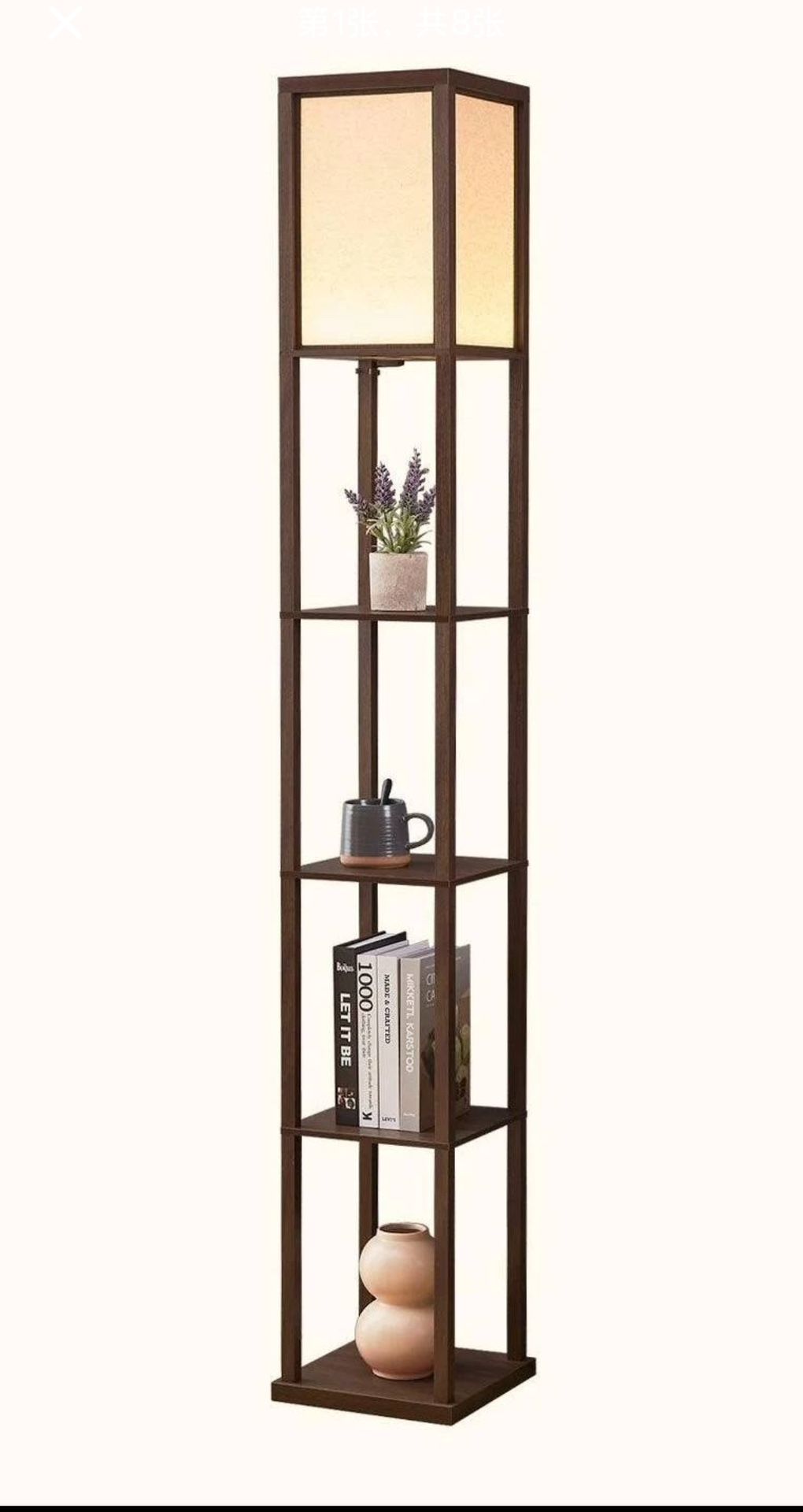 New ATAMIN Alvin 72" Dimmable LED Floor Lamp with Shelves, 3-Way Switching LED Shelf Floor Lamp