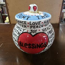 Small Blessings Jar With Paper Hearts Inside, $5" Tall