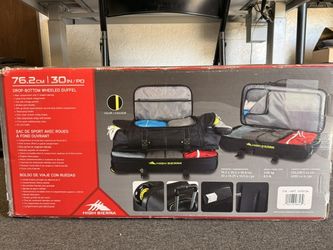 High Sierra 30" Wheeled Drop-Bottom Duffel Travel Bag - Black/Green