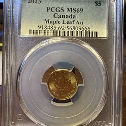 2023 PCGS MS69 GOLD Canada $5 Maple Leaf 