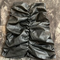 Zara draped faux leather skirt